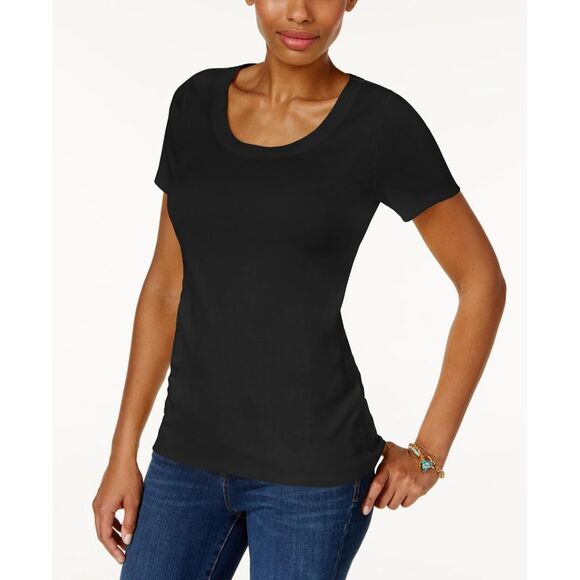 Charter Club Cotton Scoop Neck T-Shirt - Picture 3 of 3